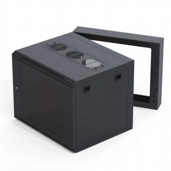 Penn Elcom 9U Double Hinged Wall Mount Rack Enclosure with M6 Threaded Rails