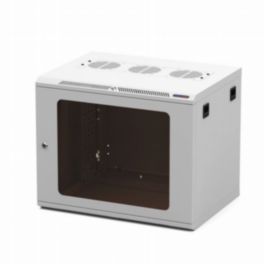 Penn Elcom Penn Elcom 9U 450mm Deep White Wall Mount Rack – M6 Threaded Rails & Poly Front Door