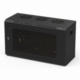 Penn Elcom Penn Elcom 250mm Deep 6U Black Wall Mount Rack Cabinet with 10/32 Threaded Rails and Polycarbonate Front Door