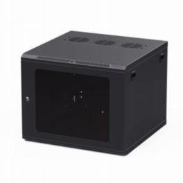 Penn Elcom Penn Elcom Racks Wall Mount WM Rack 600mm x 9U Glass Door M6 Black R6609-M6