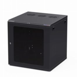 Penn Elcom Penn Elcom Racks Wall Mount WM Rack 600mm x 12U Glass Door M6 Black R6612-M6