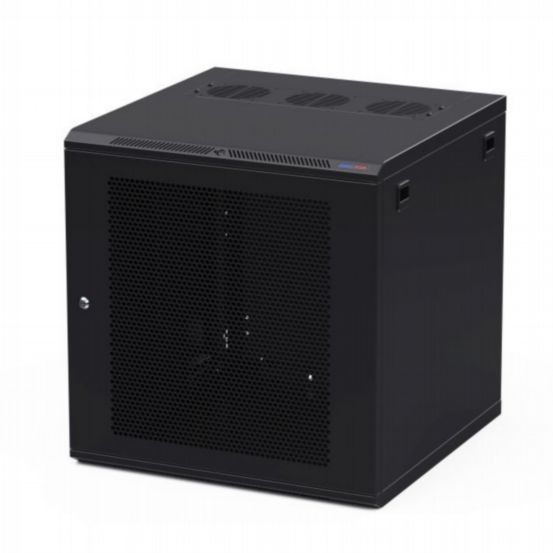 Penn Elcom Racks Wall Mount WM Rack 600mm x 12U Vented Door 10-32 Black R6612V-1032