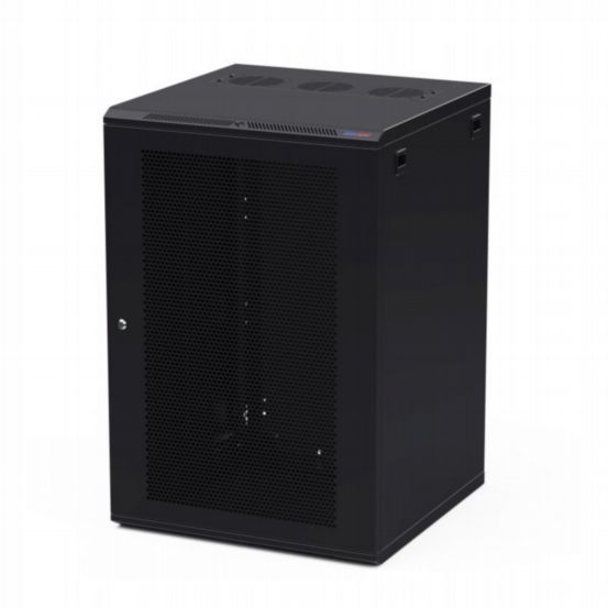 Penn Elcom Racks Wall Mount WM Rack 600mm x 18U Vented Door M6 Black R6618V-M6