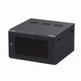 Penn Elcom Penn Elcom 6U 600mm Deep Black Wall Mount Rack – M6 Threaded Rails & Poly Front Door