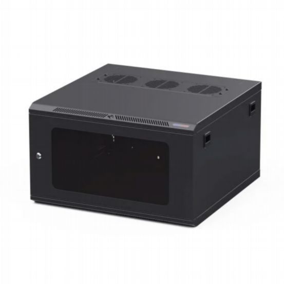 Penn Elcom 6U 600mm Deep Black Wall Mount Rack – M6 Threaded Rails & Poly Front Door