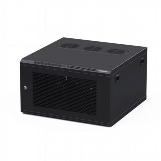 Penn Elcom 6U 600mm Deep Black Wall Mount Rack – 10/32 Threaded Rails & Vented Front Door
