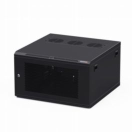 Penn Elcom Penn Elcom 6U 600mm Deep Black Wall Mount Rack – M6 Threaded Rails & Vented Front Door