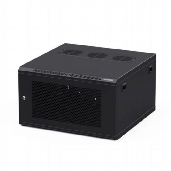 Penn Elcom 6U 600mm Deep Black Wall Mount Rack – M6 Threaded Rails & Vented Front Door