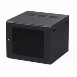 Penn Elcom Penn Elcom 9U 600mm Deep Black Wall Mount Rack Cabinet – 10/32 Threaded Rails & Poly Front Door