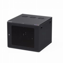 Penn Elcom Penn Elcom 9U 600mm Deep Black Wall Mount Rack Cabinet – M6 Threaded Rails & Poly Front Door