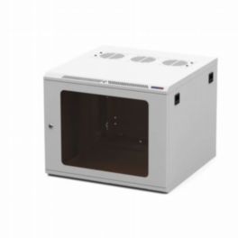 Penn Elcom Penn Elcom 9U 600mm Deep White Wall Mount Rack Cabinet – 10/32 Threaded Rails & Poly Front Door