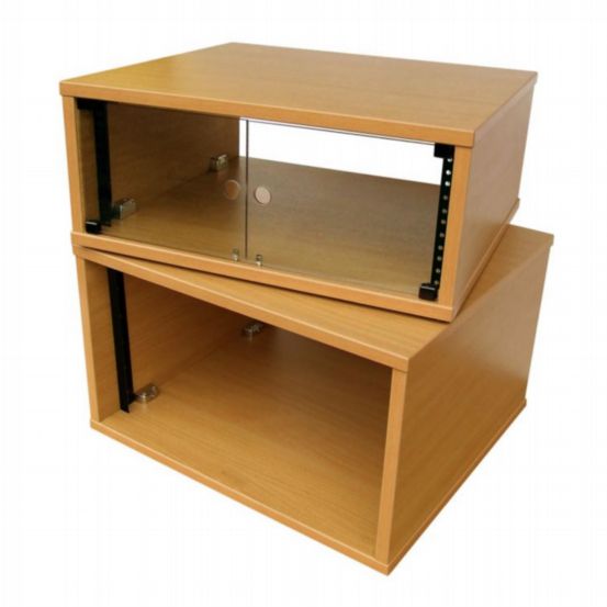 Penn Elcom 12U 450mm Deep Knotty Oak Wood Rack Credenza with M6 Rails
