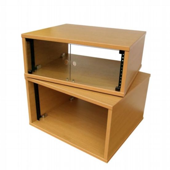 Penn Elcom 16U 450mm Deep Knotty Oak Wood Rack Credenza with M6 Rails