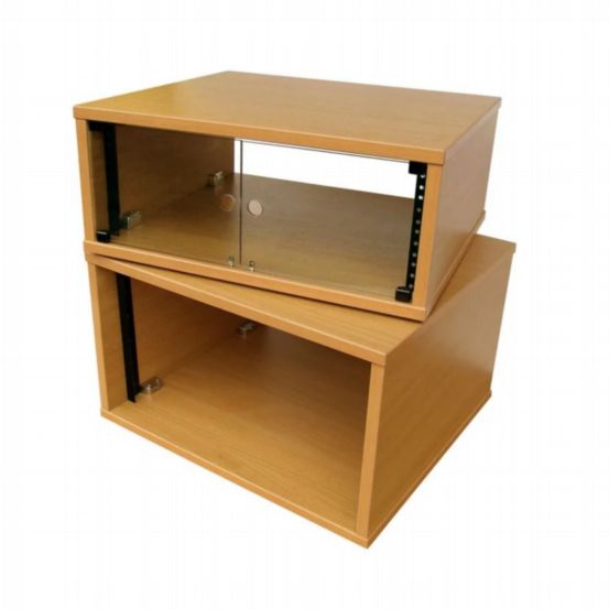 Penn Elcom 4U 450mm Deep Knotty Oak Wood Rack Credenza with M6 Rails