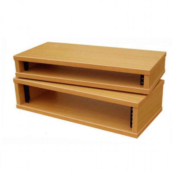 Penn Elcom 2U 250mm Deep Knotty Oak Wood Rack with M6 Rails