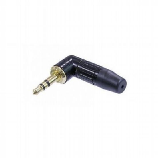 Penn Elcom 3.5mm Right Angle Stereo Plug – Black Body, Gold Contact (NTP3RC-B)