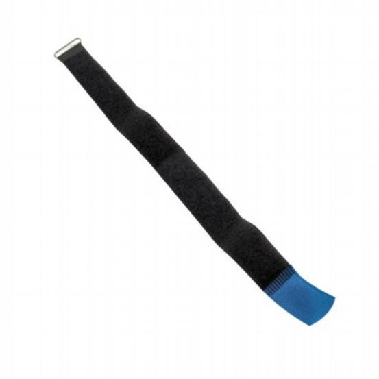 Penn Elcom 457.2mm x 25.4mm Black Nylon Cable Tie with Blue Tip (Hook & Loop)