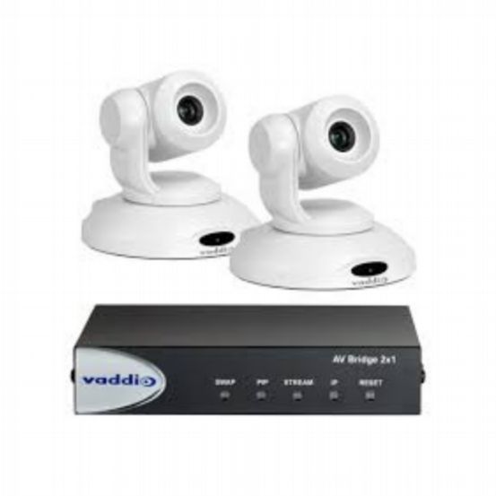 Vaddio AV Bridge 2x1 with 2 PrimeSHOT 10 HDMI Cameras - White